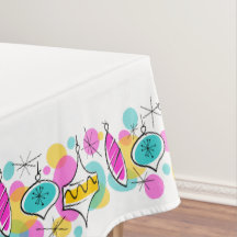 Retro Tree Baubles tablecloth 60x84