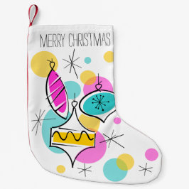 Retro Tree Baubles Tekst rood terug Kleine Kerstsok