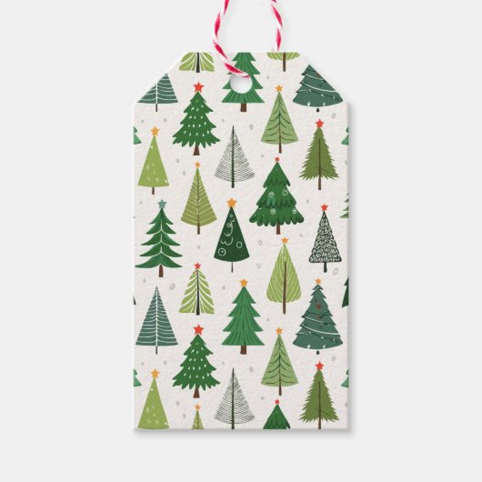 Retro Trees Cadeaulabel (Voorkant)