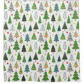 Retro Trees Douchegordijn (Voorkant)