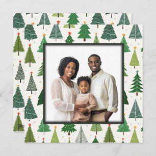 Retro Trees Feestdagenkaart