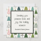 Retro Trees Feestdagenkaart (Achterkant)