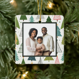 Retro Trees Keramisch Ornament