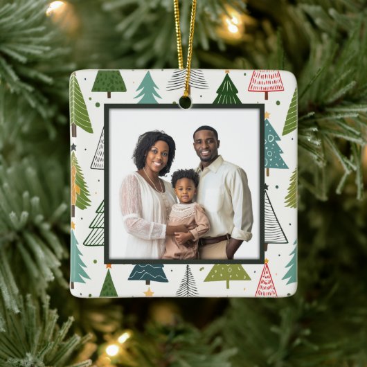 Retro Trees Keramisch Ornament (Boom)