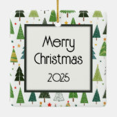 Retro Trees Keramisch Ornament (Achterkant)