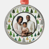 Retro Trees Metalen Ornament (Voorkant)