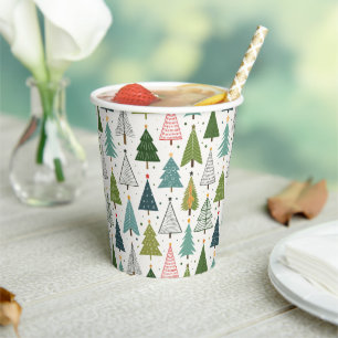 Retro Trees Papieren Bekers