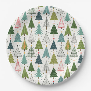 Retro Trees Papieren Bordje