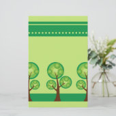 Retro Trees plakboekpapier Briefpapier (Staand voorkant)