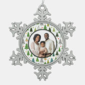 Retro Trees Tin Sneeuwvlok Ornament (Voorkant)