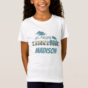 Retro Trein Kinderverjaardagsfeestje Aards T-shirt
