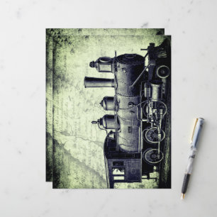 Retro, trein, steampunk, scifi-thema