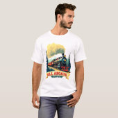Retro treinavontuur - Poster. T-shirt (Voorkant volledig)