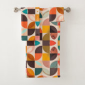 Retro Trendy Abstract Squares Collectie Bad Handdoek (Insitu)