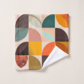 Retro Trendy Abstract Squares Collectie Bad Handdoek (Wasdoekje)