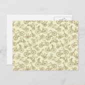 Retro Trendy Bicycle Patroon Briefkaart (Voorkant / Achterkant)