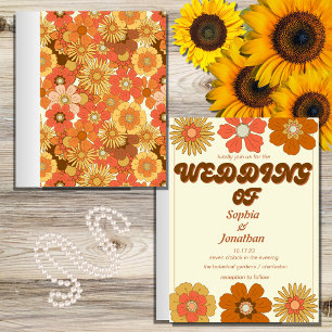 Retro  trendy bruiloft uitnodiging