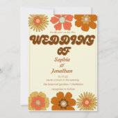 Retro trendy bruiloft uitnodiging (Voorkant)