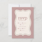 Retro Trendy Curve Squiggle Savy Bruiloft RSVP Kaartje (Voorkant)