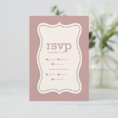 Retro Trendy Curve Squiggle Savy Bruiloft RSVP Kaartje (Staand voorkant)