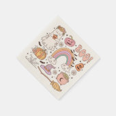 Retro trendy cute halloween elementen spook pompoe servet (Hoek)