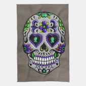 Retro Trendy Day of the Dead Sugar Skull Theedoek (Verticaal)