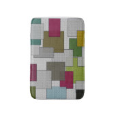Retro Trendy Geometric Green, Grey Paars Badmat (Voorkant Verticaal)