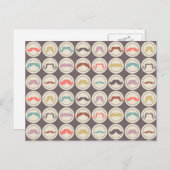 Retro Trendy Handlebar Mustache Briefkaart (Voorkant / Achterkant)