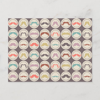 Retro Trendy Handlebar Mustache Briefkaart