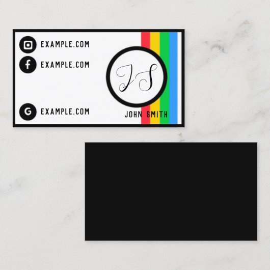 Retro Trendy Kleurrijk Kleurrijk Visitekaartje (Voorkant / Achterkant)