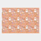 Retro Trendy Leuke Halloween Elements Ghost Pumpki Inpakpapier Vel (Voorkant 3)