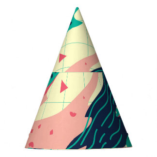Retro Trendy Memphis Geometrisch Behang Feesthoedjes