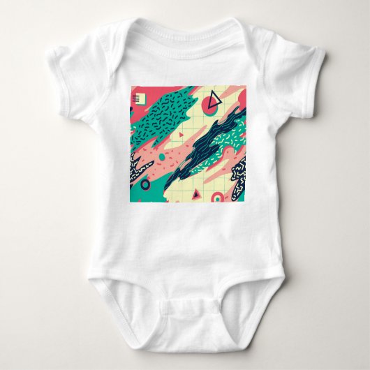 Retro Trendy Memphis Geometrisch Behang Romper (Voorkant)