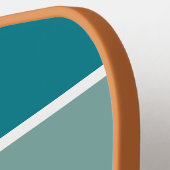 Retro Trendy Streep Terracotta Blauwgroen Monogram Pickleball Paddle (Links Detail)