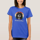 Retro Tri Cavalier King Charles Spaniels Rule T-shirt (Voorkant)