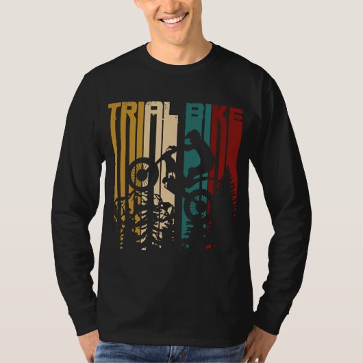 Retro Trial Fiets Motorfiets T-shirt (Voorkant)
