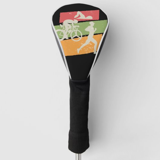 Retro Triathlon Golfheadcover (Voorkant)