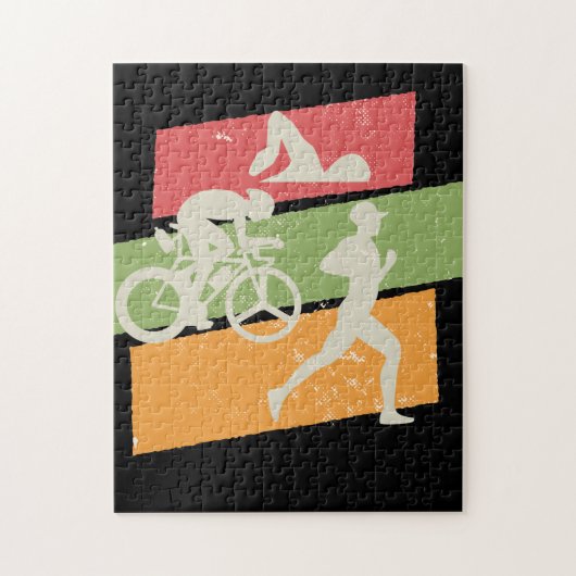 Retro  Triathlon Legpuzzel (Verticaal)