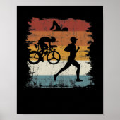 Retro Triathlon Poster (Voorkant)