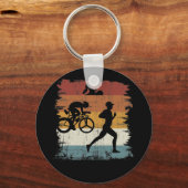 Retro  Triathlon Sleutelhanger (Voorkant)