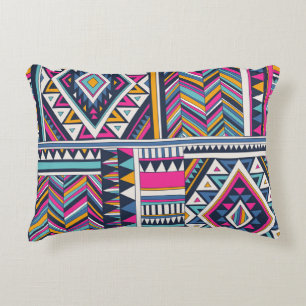 Retro tribal, geometrisch patroon. accent kussen