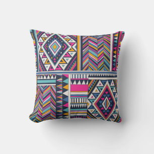 Retro tribal, geometrisch patroon. kussen