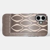 Retro Tribal in Taupe en Amandel (gepersonaliseerd Case-Mate iPhone Case (Achterkant (horizontaal))