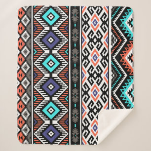Retro Tribal Navajo: Geometrisch Naadloos. Sherpa Deken