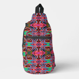 Retro Tribe Roze Regenboog Sling Bag