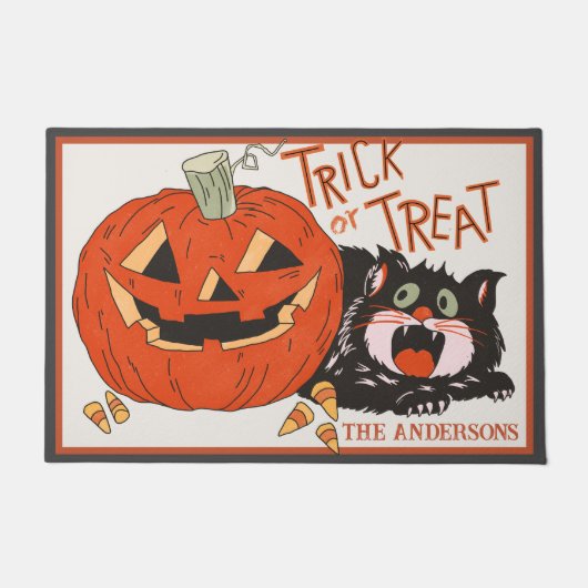  Retro Trick of Trick Custom Halloween Deurmat (Voorkant)