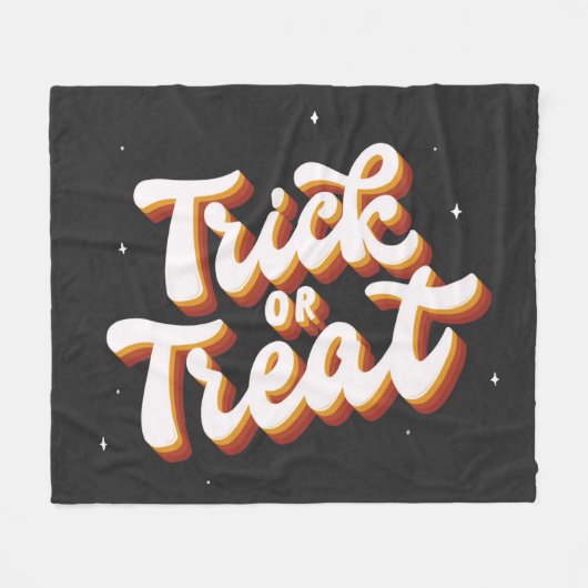 Retro-Trick or treat Fleece Deken (Voorkant (Horizontaal))