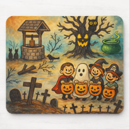 Retro Trick-or-Treat Halloween Muismat