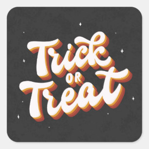 Retro-Trick or treat Vierkante Sticker