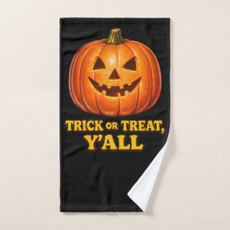 Retro Trick or Treat Y'all Zuidelijke Pompoen Handdoek